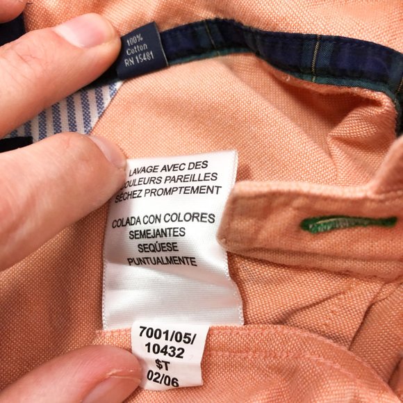 Tommy Hilfiger Peach Oxford Shirt 16.5 34/35 L - Picture 8 of 8